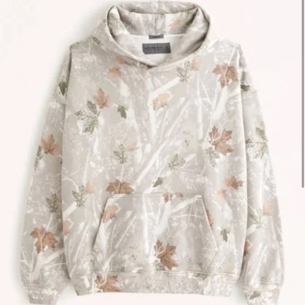Abercrombie & Fitch Off White Camo Hoodie LARGE TALL